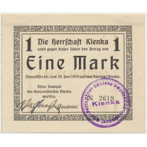 Klęka (Klenka), 1 Mark 1919 - Stempel B