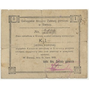 Siersza, 1 Krone 15.VII.1919 - RZADKI