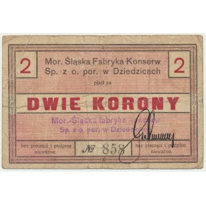 Dziedzice, Mor. Silesian Preserve Factory - 2 Kronen - selten