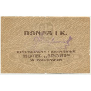 Zakopane, Hotel Sport, 1 korona 1919