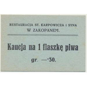 Zakopane, Deposit for 1 flask of beer (30 groszy)