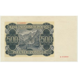 500 złotych 1940 - B - nieukończony druk