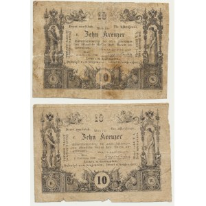 Österreich, 10 krajcars 1860 - Aufschriften in Polnisch (2Stk.)