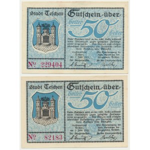 Cieszyn, 2 x 50 haléřů 1919