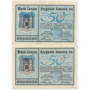 Cieszyn, 2 x 50 haléřů 1919