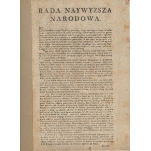 Uchwała Biletów Skarbowych przez Radę Najwyższą Narodową 1794 - HISTORYCZNY DOKUMENT