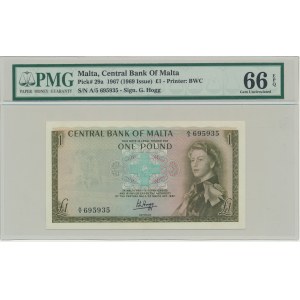 Malta, 1 Pound 1967 - PMG 66