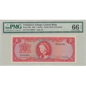 Trinidad a Tobago, 1 dolár 1964 - PMG 66 EPQ