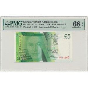 Gibralatar, 5 Pounds 2011 - PMG 68 EPQ