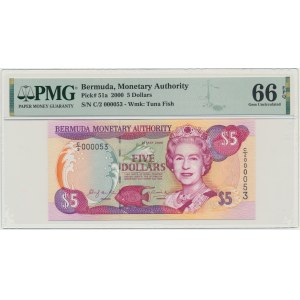 Bermudy, 5 dolarów 2000 - PMG 66 EPQ