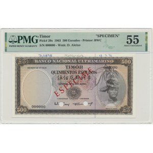 Portugalsko, Timor, 500 escudos 1963 - MODEL - PMG 55