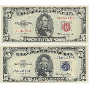 USA, sada 5 USD 1953 (2 kusy).
