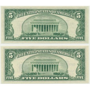 USA, lot 5 Dollars 1953 (2 pcs.)