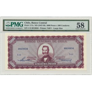 Chile, 5 000 pesos=500 condores (1947-59) - PMG 58