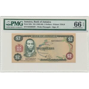 Jamajka, 2 USD (1982-86) - PMG 66 EPQ