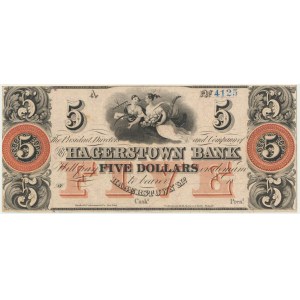 USA, Hagerstown Bank, 5 Dollars (1855-1899)