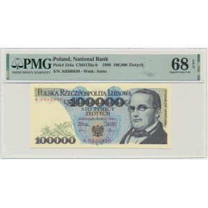 100.000 złotych 1990 - A - PMG 68 EPQ - pierwsza seria