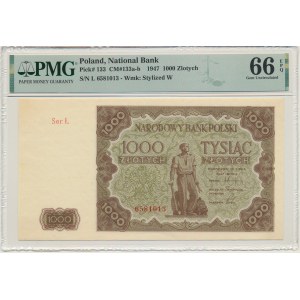 1 000 zlatých 1947 - Ł - PMG 66 EPQ - oblíbená série
