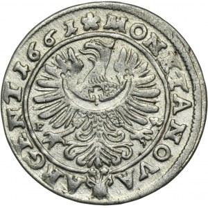 Sliezsko, vojvodstvo legnicko-brzesko-wołowskie, Jerzy III Brzeski, 3 Krajcary Brzeg 1661 EW