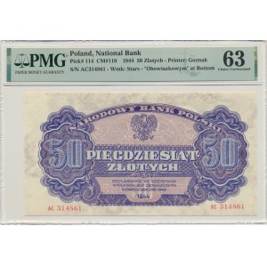 50 złotych 1944 ...owym - AC - PMG 63