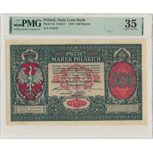 500 známok 1919 - Riaditeľstvo - PMG 35