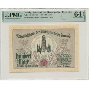 Gdansk, 100 mariek 1922 - PMG 64 EPQ