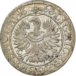 Slezsko, knížectví legnicko-brzesko-wołowské, Krystian Wołowski, 3 Krajcary Brzeg 1668 CB