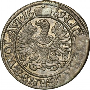 Slezsko, knížectví legnicko-brzesko-wołowskie, Krystian Wołowski, 3 Krajcary Brzeg 1669 CB