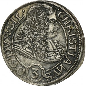 Sliezsko, vojvodstvo legnicko-brzesko-wołowskie, Krystian Wołowski, 3 Krajcary Brzeg 1669 CB