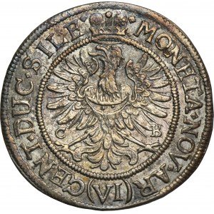Slezsko, knížectví legnicko-brzesko-wołowskie, Luiza Anhalcka, 6 krajcarů Brzeg 1673 - ROTH, hlava orla vpravo