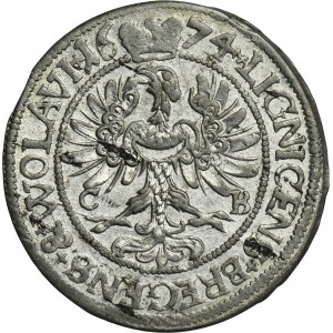 Silsia, Duchy of Liegnitz-Brieg-Wohlau, Georg Wilhelm, 3 Kreuzer Brieg 1674 CB