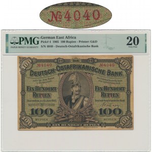 Deutschland, Ostafrika, 100 Rupien 1905 - PMG 20 - Radarnummer