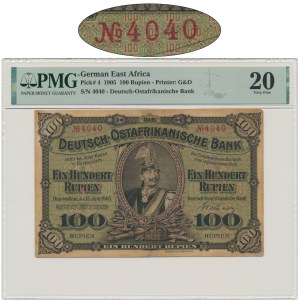 Niemcy, Afryka Wschodnia, 100 rupii 1905 - PMG 20 - numer radarowy
