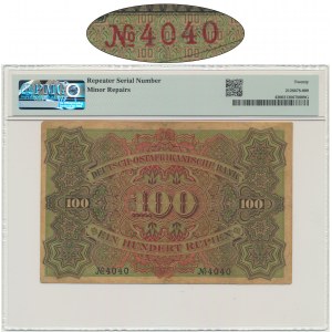 Deutschland, Ostafrika, 100 Rupien 1905 - PMG 20 - Radarnummer