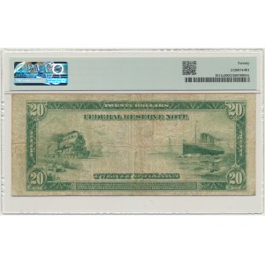 USA, Blue Seal, San Francisco, 20 Dollars 1914 - White & Mellon - PMG 20