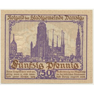 Danzig, 50 Pfennig 1919 - purple -