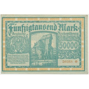 Danzig, 50.000 Mark 1923 - no. 5 digit series with ❊ -