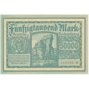 Danzig, 50.000 Mark 1923 - no. 6 digit series with ❊ -