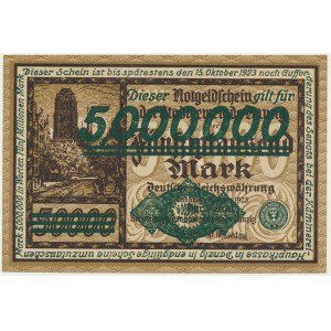 Danzig, 5 Millionen Mark 1923 - in grün gedruckt - SCHÖN