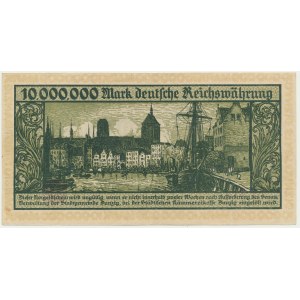 Danzig, 10 miliónov mariek 1923 - bez série - neotočený výtlačok