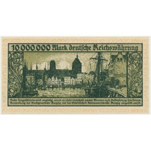 Danzig, 10 Millionen Mark 1923 - A - gedrehter Druck