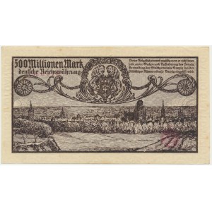 Danzig, 500 million Mark 1923 - gray purple print -