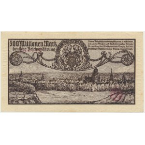 Gdańsk, 500 milionów marek 1923 - druk szarofioletowy -