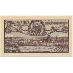 Danzig, 500 million Mark 1923 - creamy print -