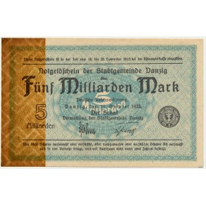 Danzig, 5 bilion Mark 1923 - watermark squares -