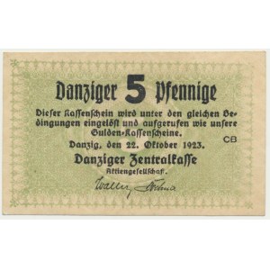 Danzig, 5. Fenig 1923 - Oktober - znw. Zickzack -