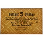 Danzig, 5 Pfennige 1923 - October - watermark ZIGZAG -