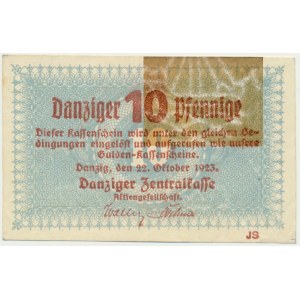 Danzig, 10 Pfennige 1923 - October - watermark KOGA - SCARCE