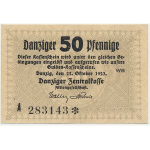 Gdansk, 50 fenig 1923 - október - RARE