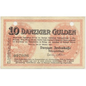 Danzig, 10 guldenov 1923 - ZRADKÉ